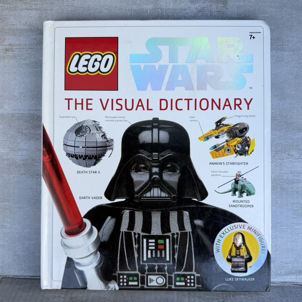 LEGO Star Wars The Visual Dictionary Hardcover w/ Luke Skywalker New Mini Fig